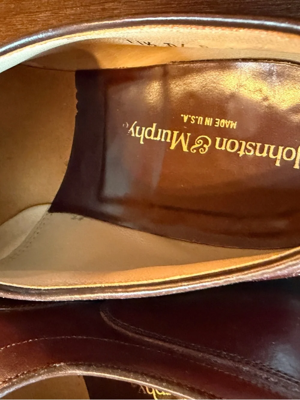 Vintage Johnston & Murphy Oxblood Plain Toe Derby Shoes 11.5 D Old Money